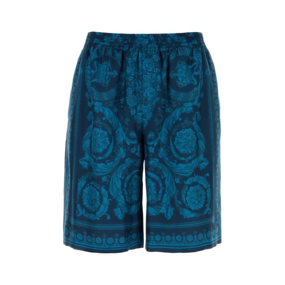 Versace Men Printed Silk Bermuda Shorts